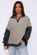 Striped Patchwork Sweatshirt | Dress In Beauty