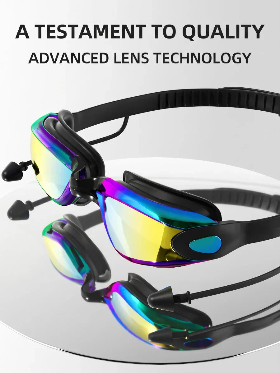 Adult anti-fog swimming goggles with adjustable strap and mirrored lenses - View 19 | WEUXS