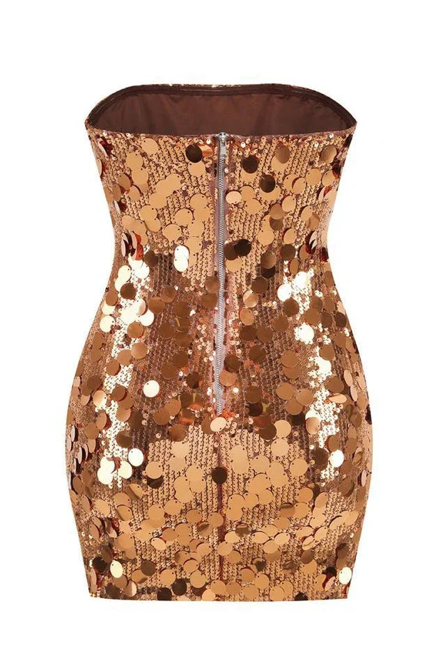 Sequin Strapless Mini Dress - View 8 | WEUXS