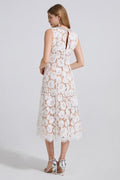 Ariana Floral Lace Sleeveless Midi Dress | Dress In Beauty