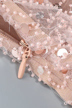 Slip Leaf Beaded Sequin Embellished Gown - WEUXS