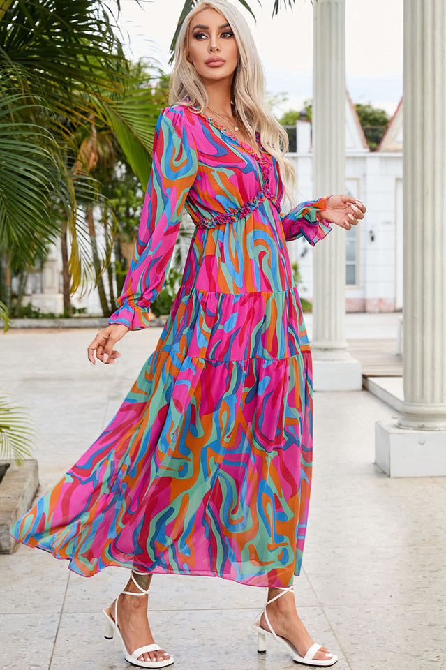 Abstract Art Tiered Maxi Dress | Dress In Beauty