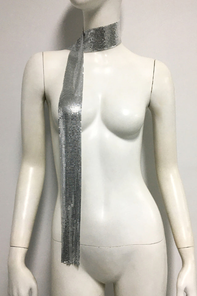 Tassel Metal Neck Tie Scarf | Dress In Beauty