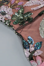 Embroidered mini dress with halter neck - View 12 | WEUXS