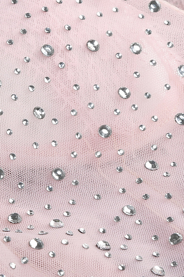 Brenden Pink Crystal Lace Midi Dress | Dress In Beauty