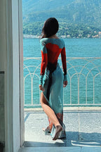 Abstract floral print column dress - View 13 | WEUXS
