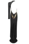 Angelou Black Backless Chain Maxi Dress | Dress In Beauty