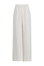 Elegant wide leg pants set with draped cape sleeves and keyhole halter neckline in Duchess Satin fabric - View 10 | WEUXS