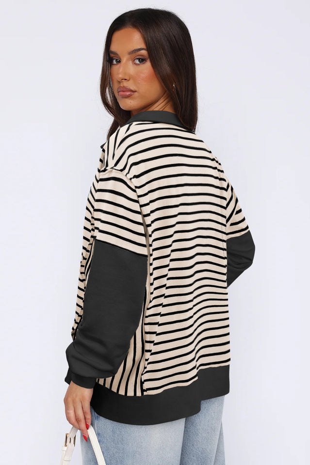 Striped Patchwork Sweatshirt | Dress In Beauty