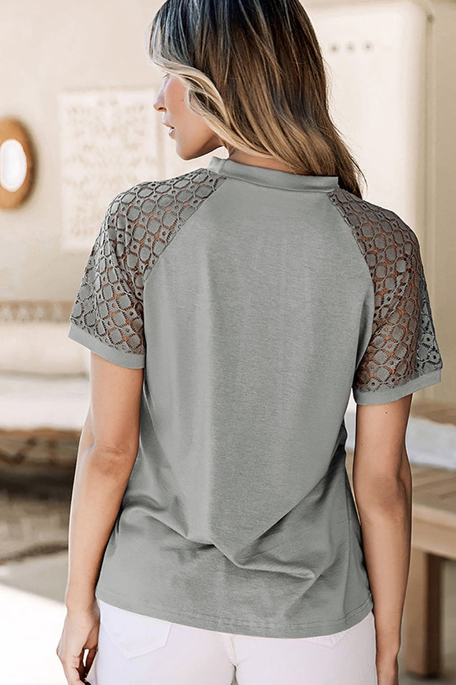 Lace Raglan Sleeve Tee | Dress In Beauty
