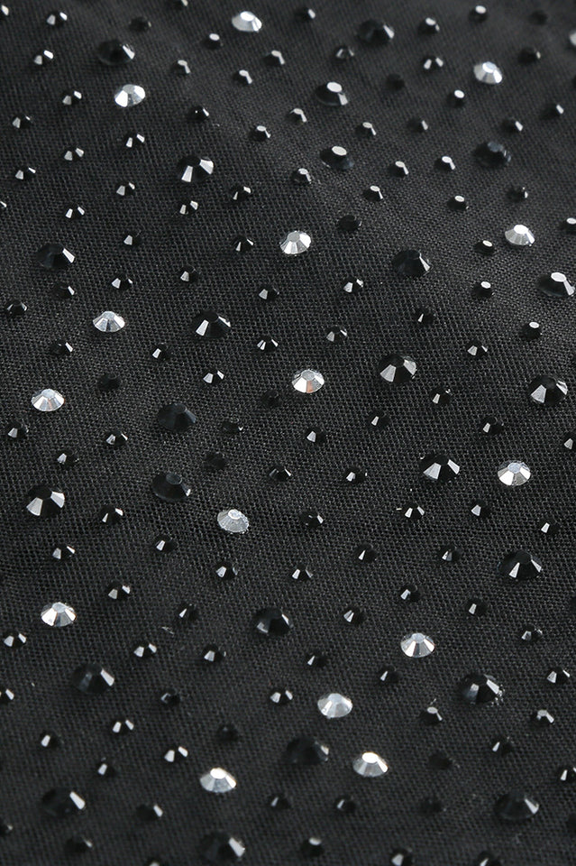 Adele Black Mesh Diamond Mini Dress | Dress In Beauty