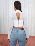 Mesh corset top with bell sleeves - View 20 | WEUXS