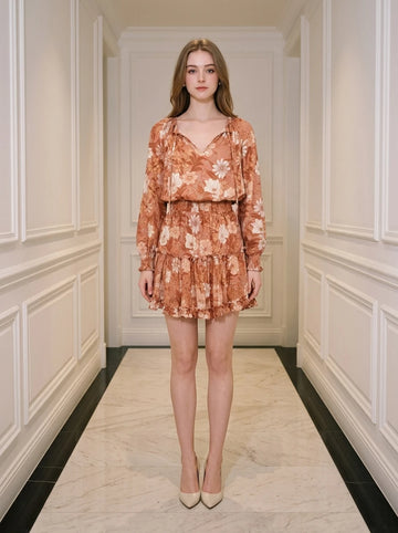 Floral Mini Dress with Ruffle Hem