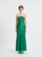 Strapless Pleated Maxi Dress
