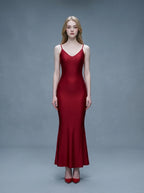 Mermaid Maxi Dress V-Neck Open Back