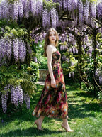 Strapless Pleated Maxi Dress