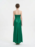 Strapless Pleated Maxi Dress