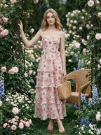 Ruffle Lace-Up Maxi Dress