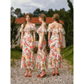 French style floral print midi dress with ruffle edge - View 6 | WEUXS