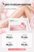 SEJIESYU Newly Sprouted Water Sensitive Collagen product packaging with statistics on hydration, cleansing, renewal, and elasticity