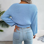 Women's Yellow Cable Knit Sweater - View 8 | WEUXS