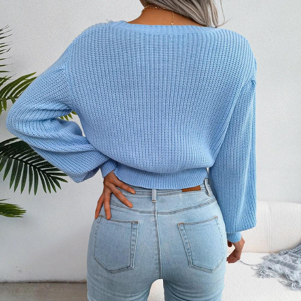 Women's Yellow Cable Knit Sweater - View 8 | WEUXS