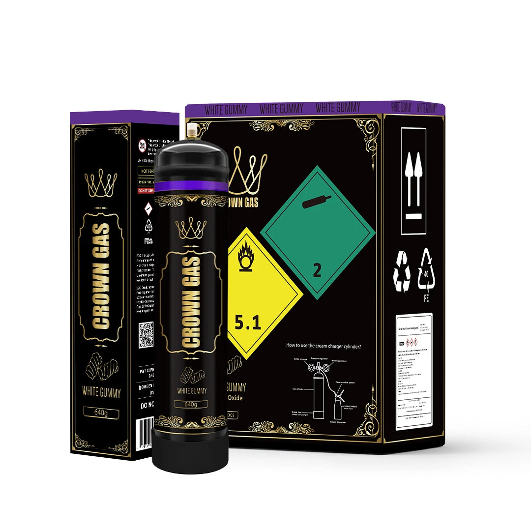 Crown Gas White Gummy Flavor Cream Can 640g