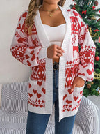 Green Reindeer Fair Isle Knit Cardigan - WEUXS