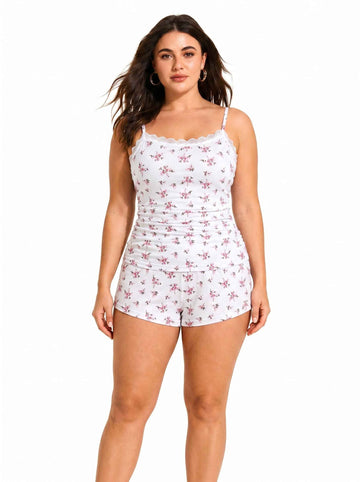 Lace Trimmed Pajama Set