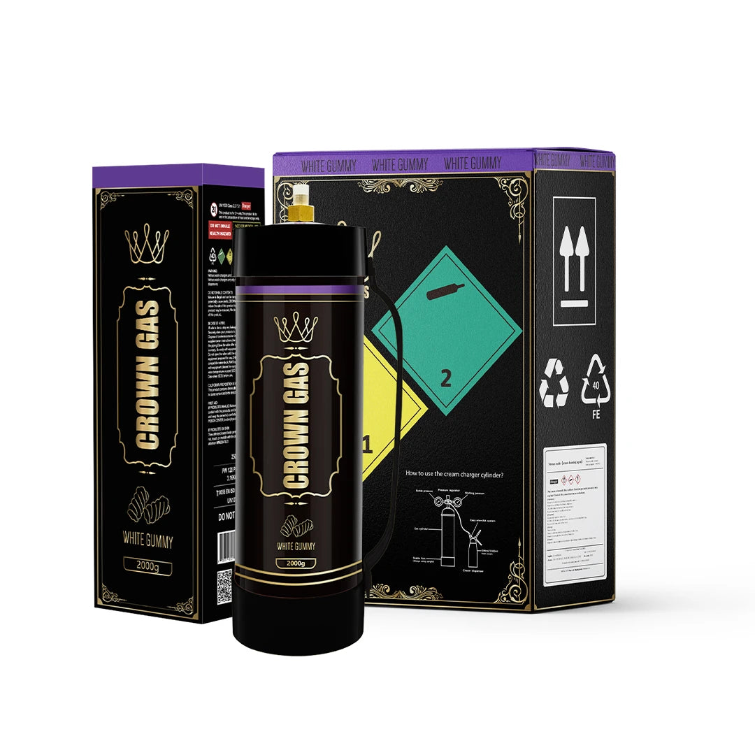 Crown Gas White Gummy Flavor Cream Can 2000g