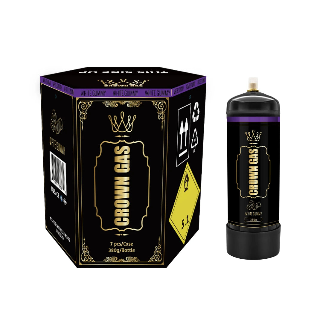 Crown Gas White Gummy Flavor Cream Can 380g