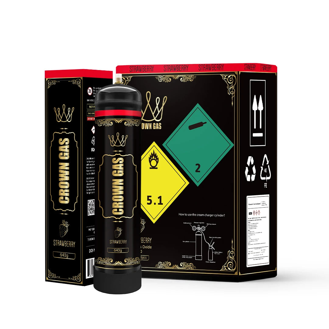 Crown Gas Strawberry Flavor Cream Can 640g