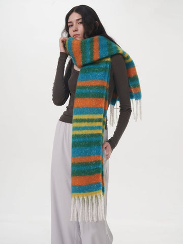 Dopamine Rainbow Stripe Scarf