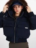 Cropped puffer jacket with hood - View 6 | WEUXS