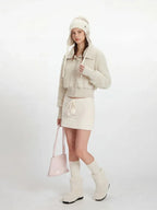 Cropped Sherpa Fleece Jacket - View 6 | WEUXS