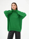 Oversized High Neck Knit Sweater - View 22 | WEUXS