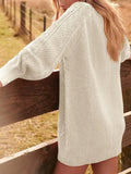 Chunky Cable Knit Tunic Sweater - WEUXS