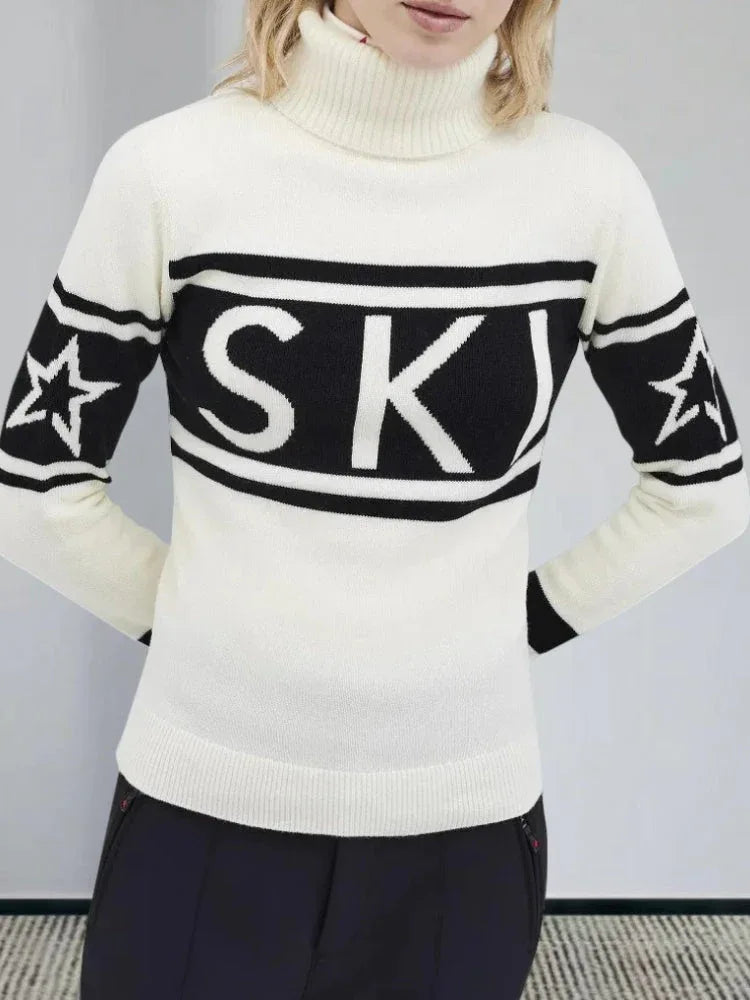 Graphic Turtleneck Sweater - View 7 | WEUXS