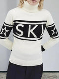 Graphic Turtleneck Sweater - View 7 | WEUXS