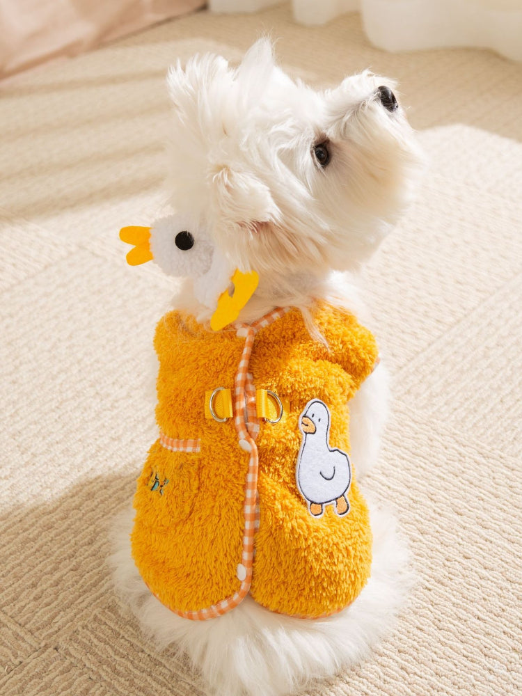 Fleece dog vest with scarf and D-ring - View 6 | WEUXS