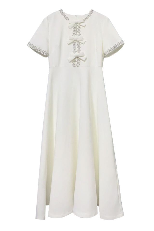 Zoe Bowknot Crystal-Embellished Midi Dress | Dress In Beauty