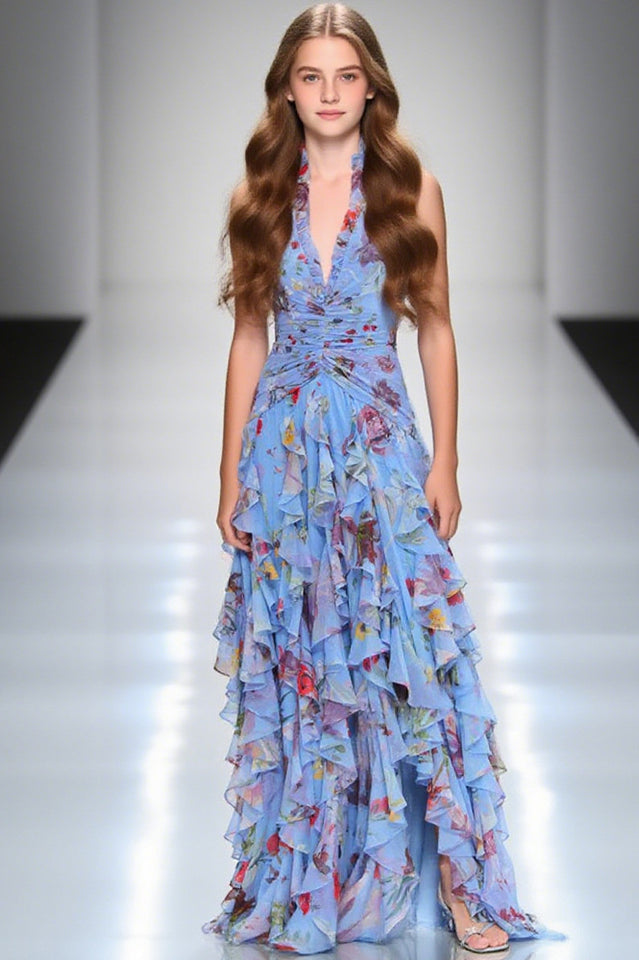 Paloma Ruffled Halter Maxi Dress | Dress In Beauty