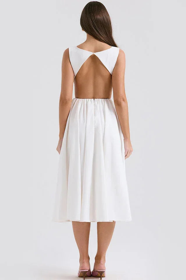 White Twill Midi Dress Secondary image