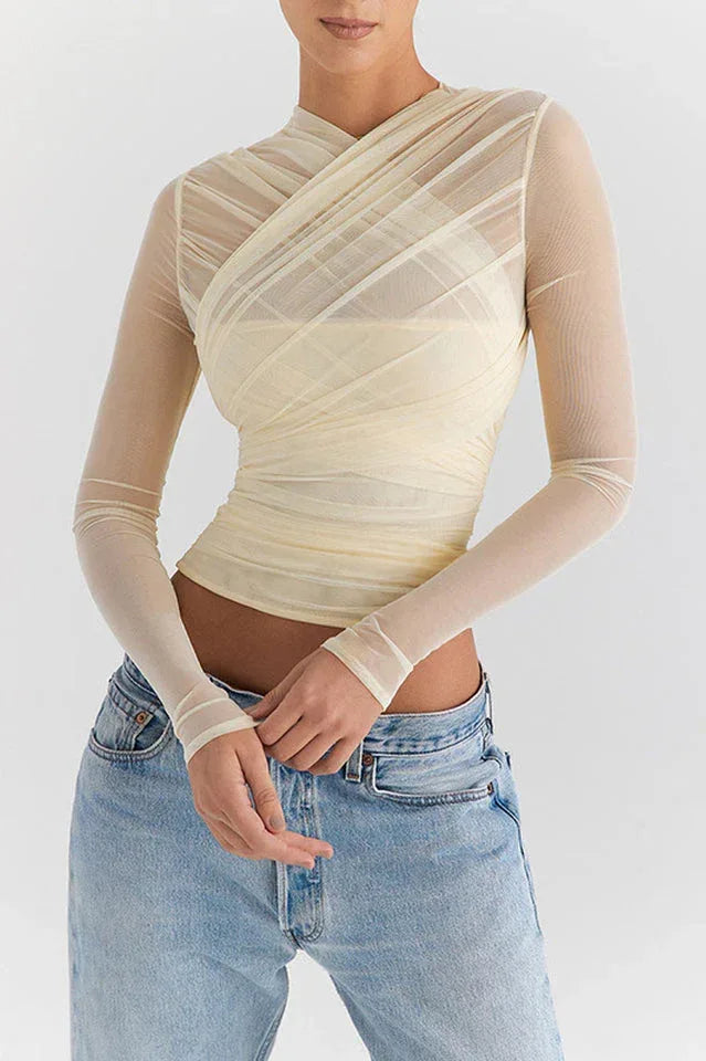 Talia Sheer Mesh Top - WEUXS