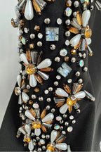 woman wearing an embellished V-neck maxi dress - View 38 | WEUXS