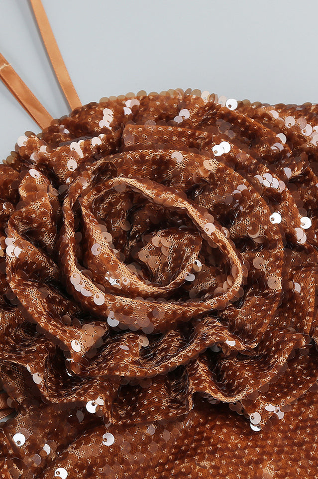 Floral Detail Sequin A Line Corset Dress | Dress In Beauty