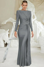 Women's boat neck long sleeve maxi dress - View 8 | WEUXS
