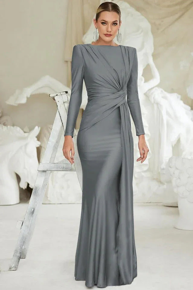 Women's boat neck long sleeve maxi dress - View 8 | WEUXS