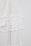 White Linen Lace Insert Midi Dress | Dress In Beauty