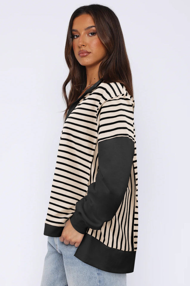 Striped Patchwork Sweatshirt | Dress In Beauty